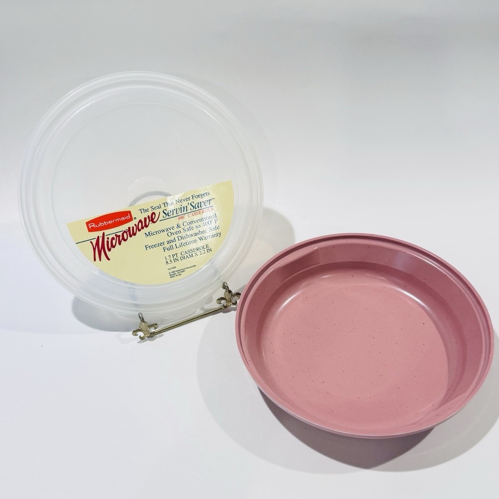Vintage Rubbermaid Microwave Servin' Saver 1.7pt Casserole Pink Melamine
